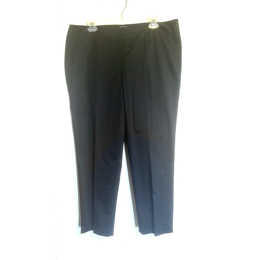 Lafayette 148 Pants Black Side Zip Tapered Cropped Cotton Career